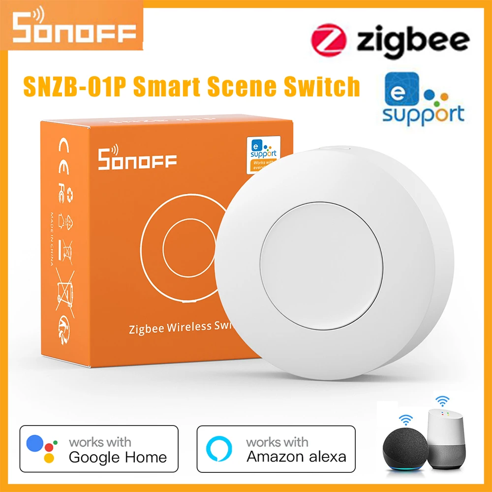 SONOFF SNZB-01P Zigbee Wireless Smart Scene Switch Home Custom Button EWeLink Alexa Via NSPanel Pro ZB Bridge Pro ZBDongle-E