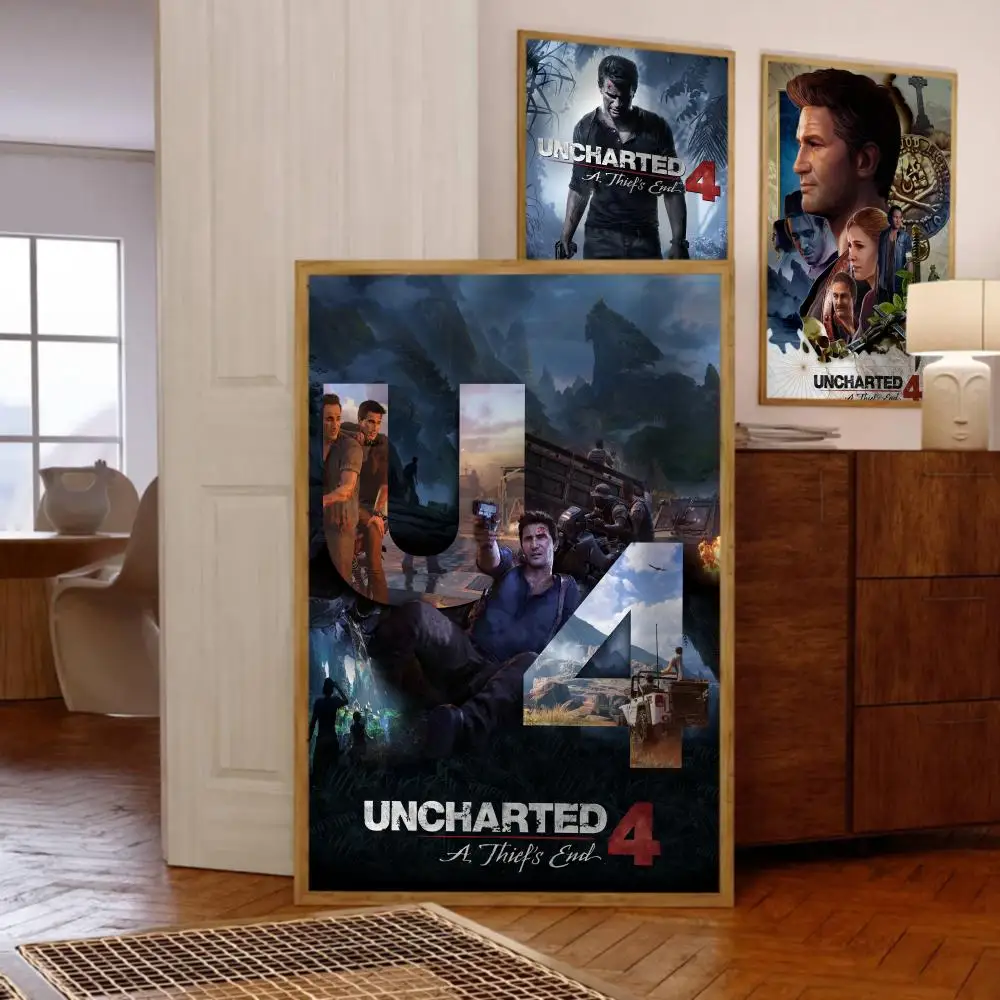 Game U-Uncharted 4 Poster Music Album Cover For Room Canvas Painting Print Art Home Wall Decor Picture Gift