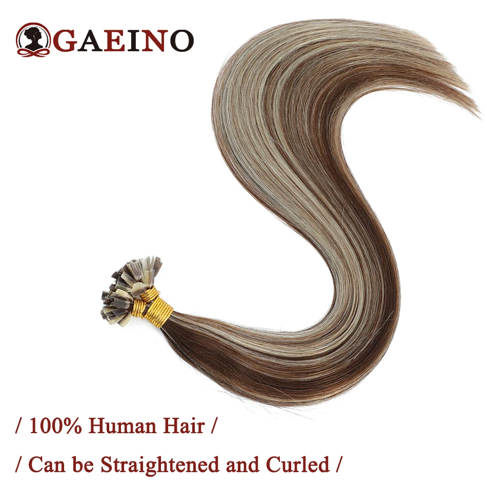 Extensiones de cabello liso preadherido con punta en V, cabello humano, cápsula de queratina, extensión de cabello de fusión humana, 12-26 pulgadas