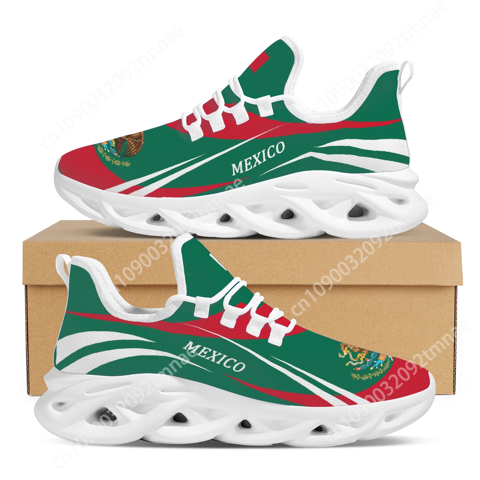 

Mexico Nicaragua Flag Custom Sneakers National Emblem Print Mesh Lace-Up Shoes Girls Running Walking Shoes Footwear Zapatos Muje