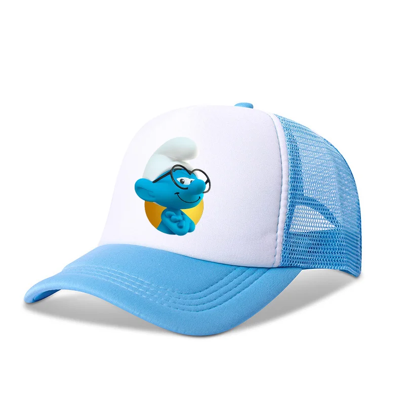 Smurfs Baseball Cap for Kids Cartoon Sun Hat Peaked Hats Adjustable Boys Girls Sunscreen Outdoor Snapback Caps Decor Accessories