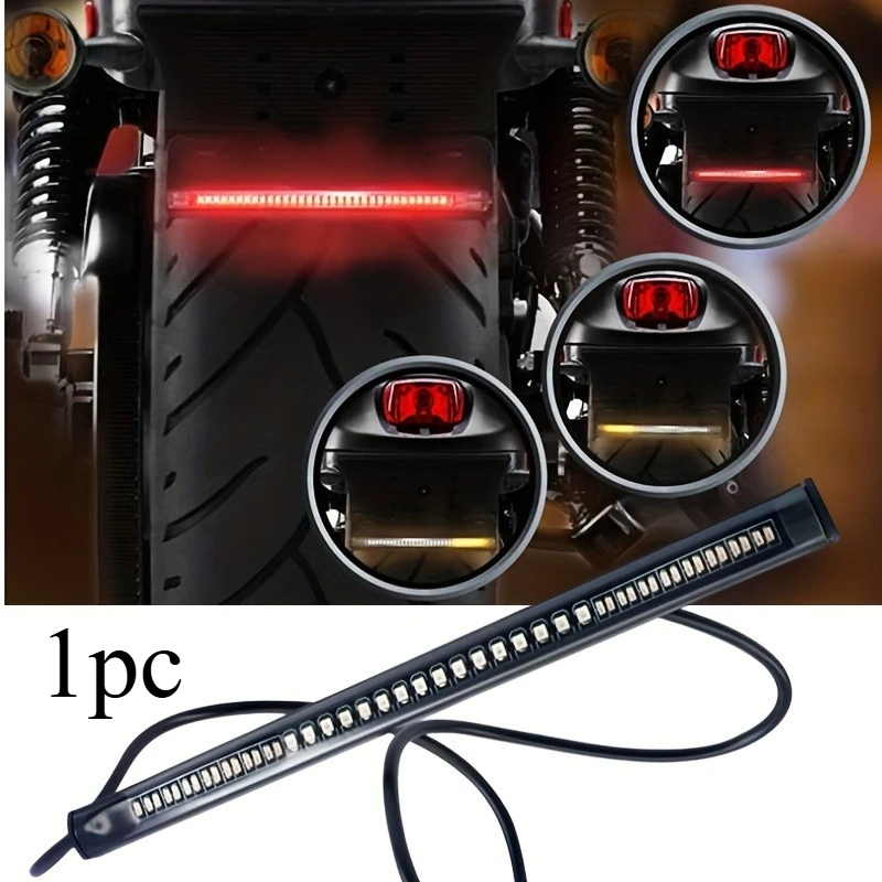 1pc Universal Motorcycle Brake Light Turn Light 48 LED Tail Light Strip Waterproof Motorcycle Accessories
