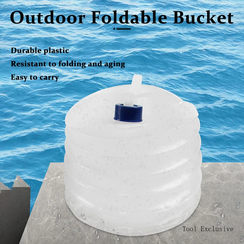 Collapsible Water Container Outdoor Hiking Fishing Foldable Water Bag Camping Water Tank Bucket Large Capacity Outdoor Tools