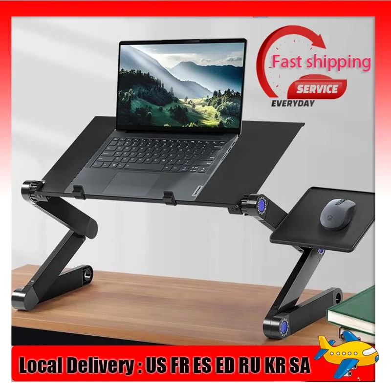 Aluminum Alloy Portable Adjustable Folding Computer Desk Laptop Stand for TV bed PC Laptop Table Stand Multifunctional Lapdesk