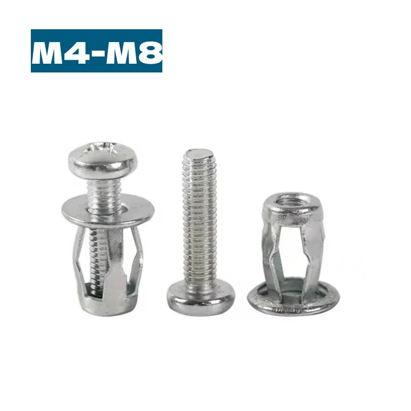 20Pcs Jack Nuts / Petal Nuts Expansion Dowels with Screws – For Drywall, Thin Metal, PVC, Blind Hole Fasteners, Petal Nut Set