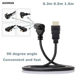 Type A To Micro HDTV Type D Up Down Left Right Angled Elbow Cable 3D 4K 1080p Micro HDMI-compatible Audio For Tablet Camera