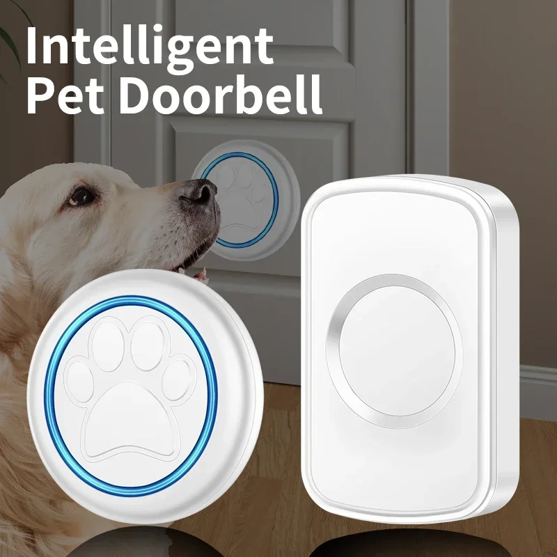 CACAZI Wireless Electronic Dog Doorbell Dog Potty Button Communication Potty Training Aid Puppy Potty Training Doggie Bell New