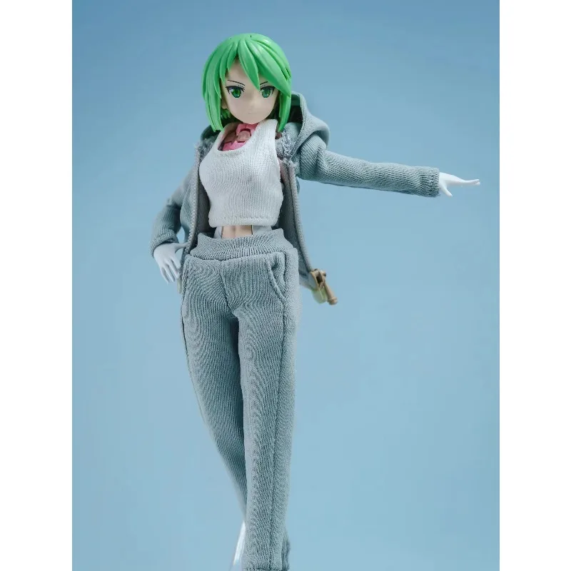 1/12 Scale Romankey Women Soldier Tight Fitting Sweatshirt Pants Vest Clothes Model for 6 Inch Toy Figures Body Ornaments