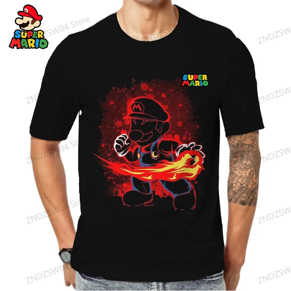 Short Sleeve Men\'s Children\'s T-Shirt Y2k Super Mario Mens Clothes 2024 Harajuku Style Parent-child Wear Quick Dry 3D Print Tops