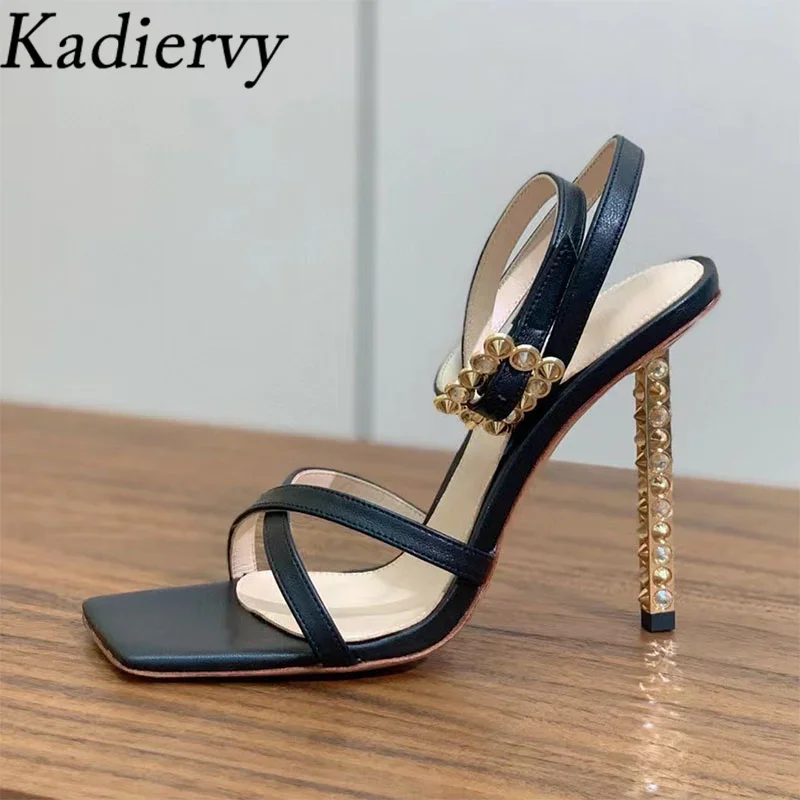 

Sexy High Heels Gladiator Sandals Women Crystal Ankle Strap Party Shoes Women Suede Leather Thin Heels Summer Sandals Woman