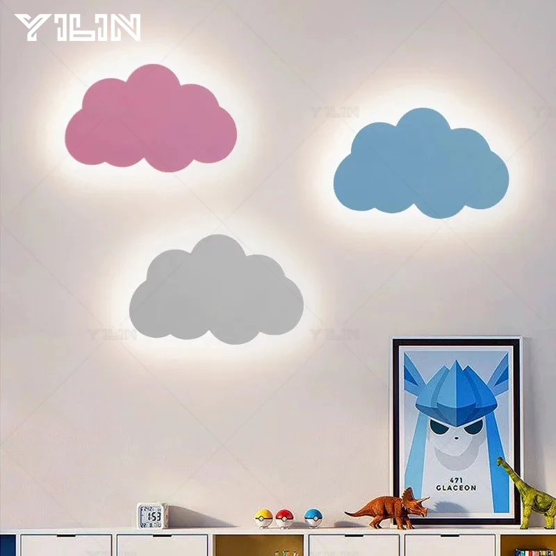 lampada de parede led nordica interior lovely acrylic cloud design candeeiro de cabeceira para criancas decor lights ins estilo 01