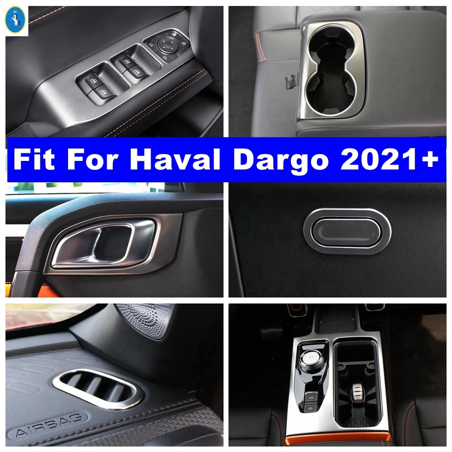 

Gear Shift Panel / Rear Water Cup / Glove Storage Box Panel Cover Trim For Haval Dargo 2021 2022 Silver Car Interior Accessories