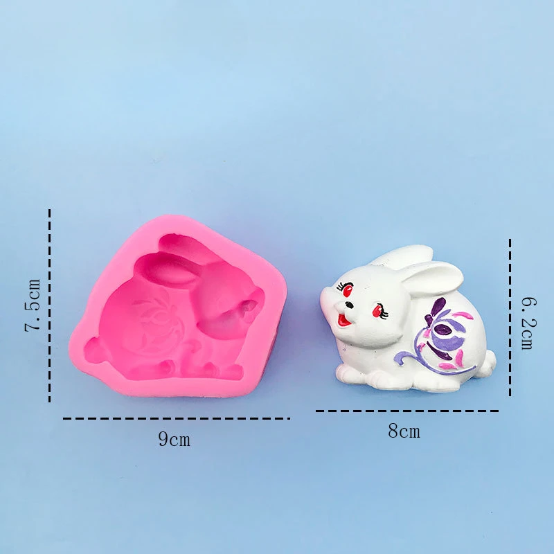 

Creative Cute Shape Easter Rabbit Silicone Mould Resin Clay Soap Mold Candle Bunny Mold Fondant Cake Decoration Accessories