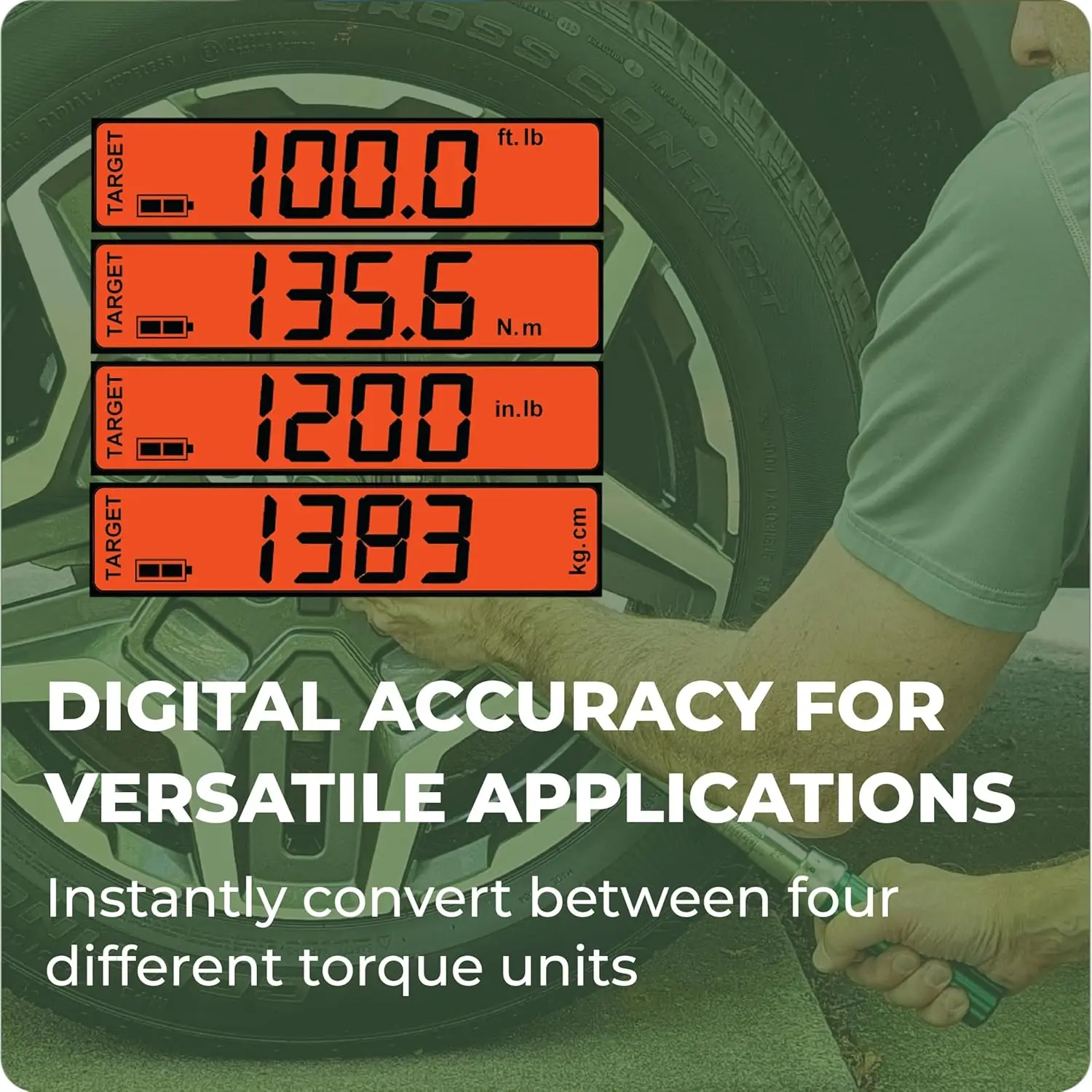 مفتاح عزم الدوران الرقمي 1/2 بوصة 25-250 قدم رطل مع ميزان إلكتروني وتصميم على شكل نقر لصيانة السيارات والدراجة