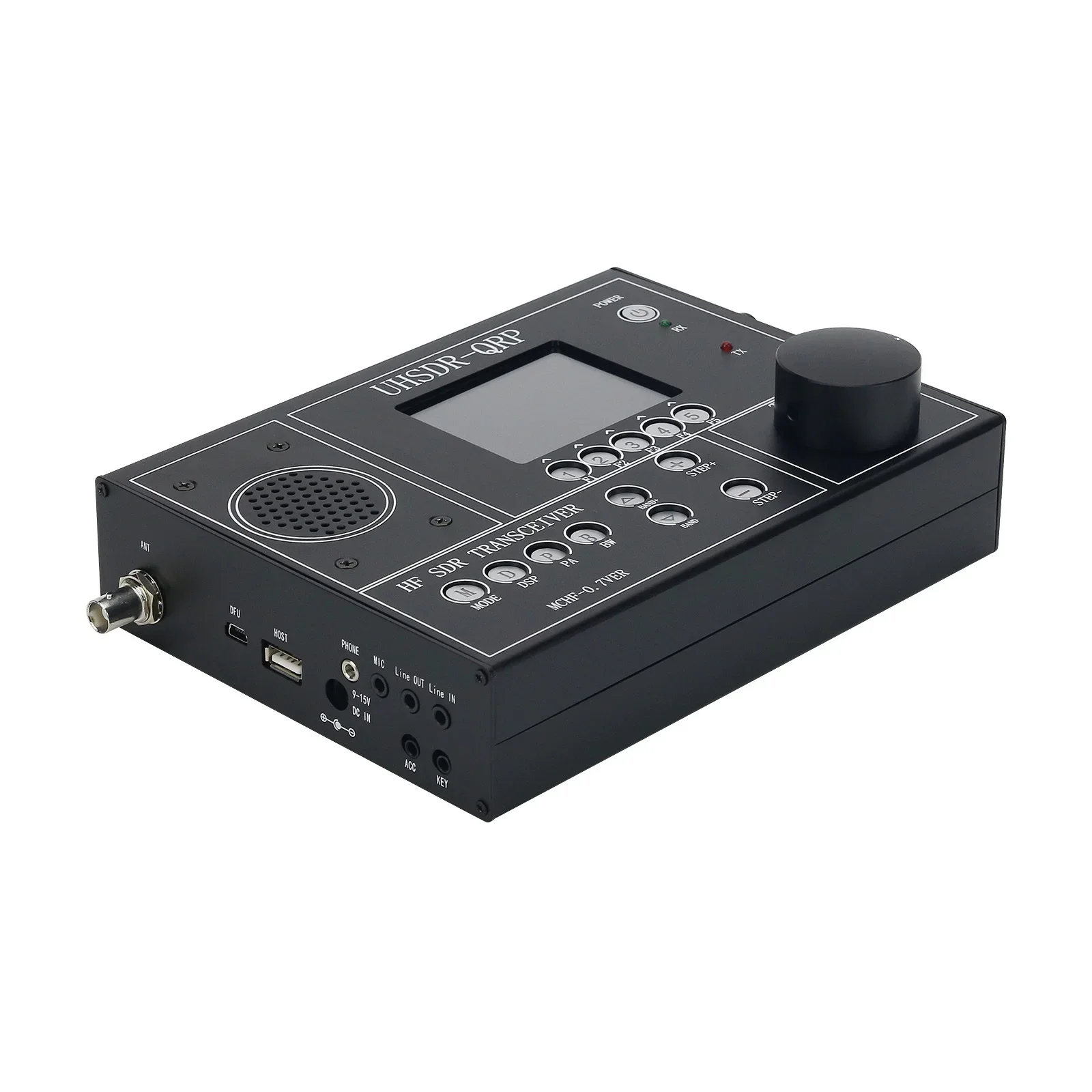 

Black UHSDR-QRP V0.7 1.8-30Mhz mcHF Transceiver HF SDR Transceiver CW SSB AM FM Radio