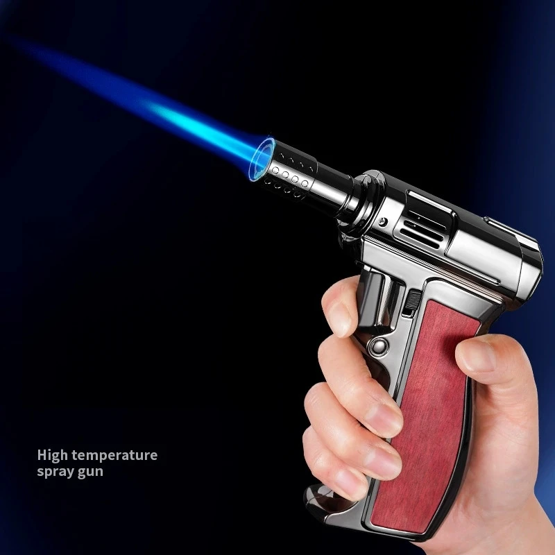 

Outdoor High Firepower High-temperature Welding Gun Lighter, Metal Windproof Turbine Inflatable Cigar Camping Kitchen Lighter