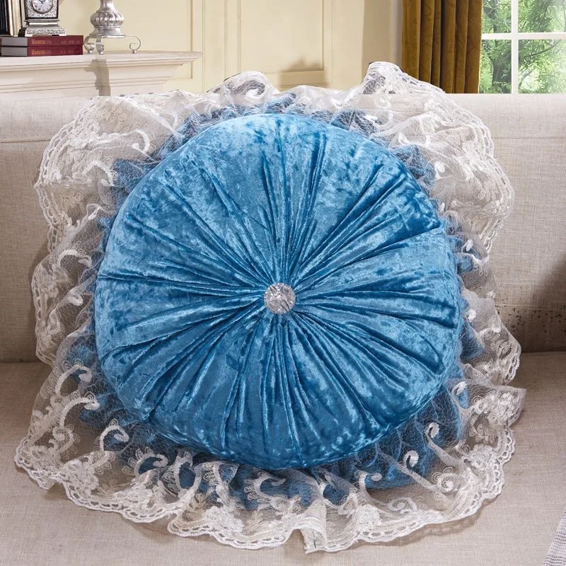 Glitter Velvet Handmade Nordic Pleated Round Pumpkin Throw Pillow Ruffles Sofa Decorative Living Room Decor
