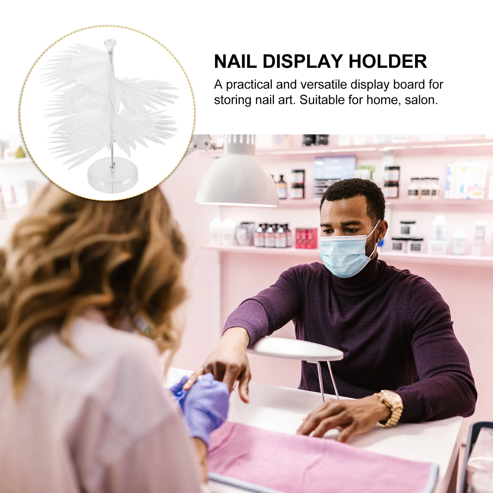 

1Set Nail Display Board for Selection Smooth Portable Holder for Salon Manicure Art Display Tool Fake Nails