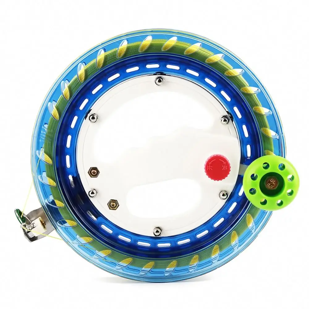 Carretel de kite bola azul roda de aperto de mão 200m linha flyer lidar com ferramenta corda linha ao ar livre redondo azul para kite voando roda mudo