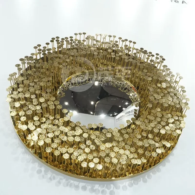 Modern Coastal Gold Nail Sculpture Wall Decorative Metal Art Interior Living Room Ornament Customization Handmade