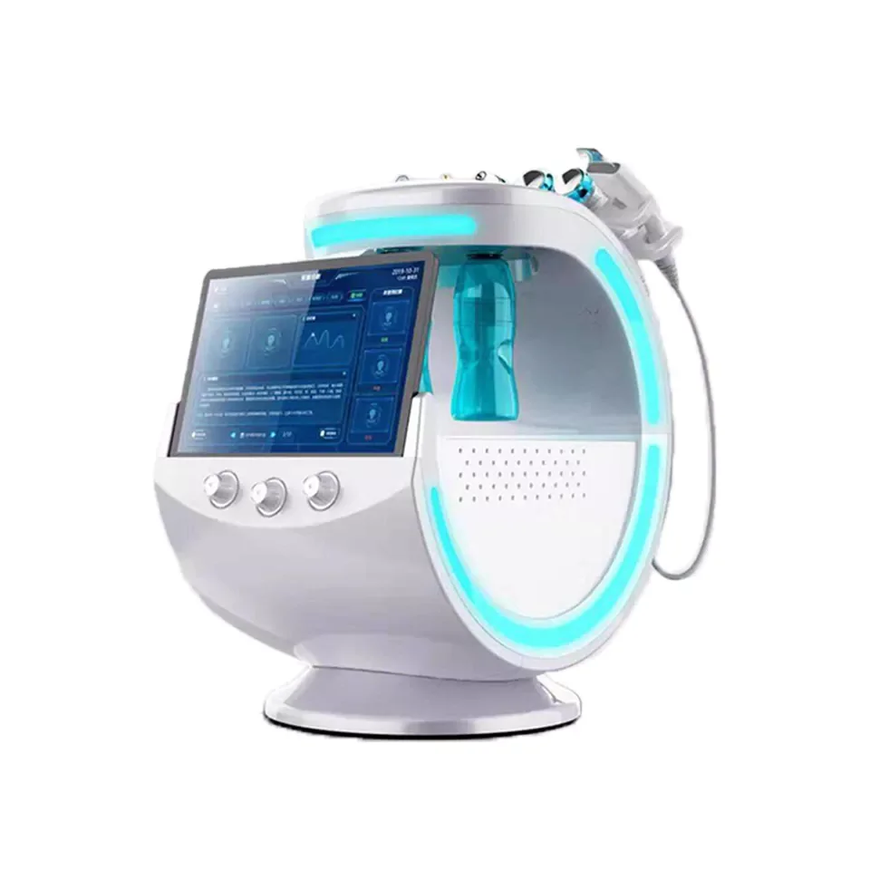 Ice Blue Hydrafacials Dermabrasion Facial 7 in 1 Skin Lifting Cleansing Aqua Cleansing Machine With Skin Analyzer Spa Use Device