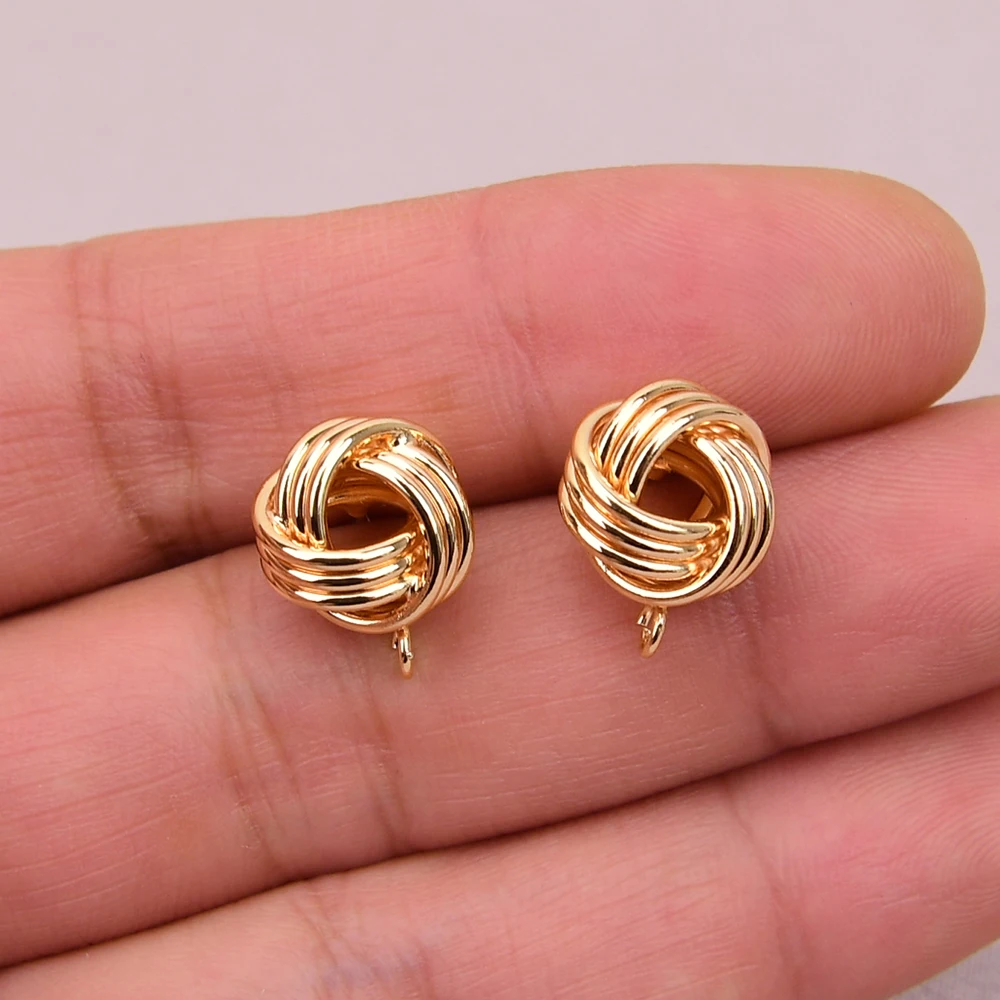 

APDGG 20 шт. 12 мм позолоченные медные серьги-гвоздики для изготовления ювелирных изделий DIY аксессуары для рукоделия