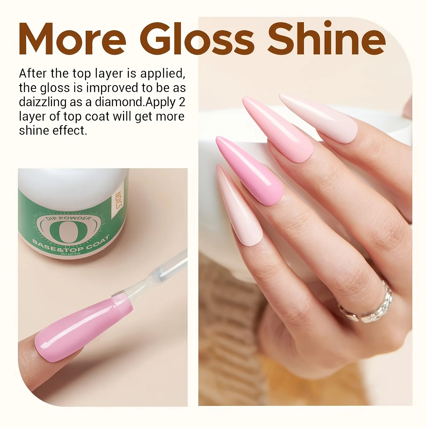 2-in-1 Dip Powder Base & Top Coat with Activator - Fast-Dry, Odorless Nail Kit for DIY Manicures, 0.5oz Each, Perfect Gift for