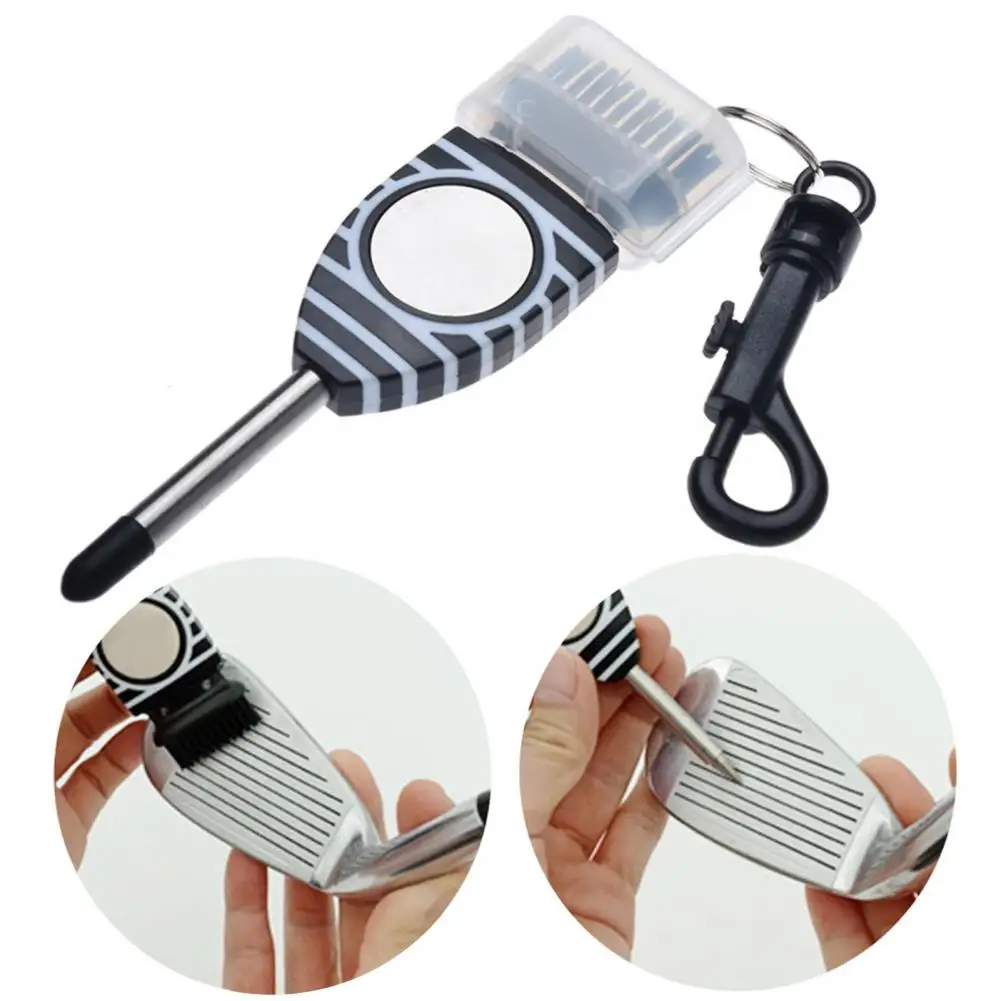 Golf Club Cleaning Brush Double Headed Flexible Bristles Sharp Tip Stainless Steel Golf Shaft Scrubber Cleaner