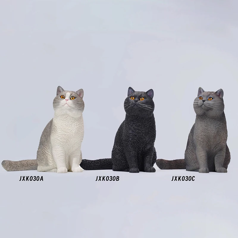 

In Stock Jxk Simulation Blue Cat Ornament, Uk Short Haired Kitten Peripheral Doll Statue, Figurine Model Doll, Adult Gift