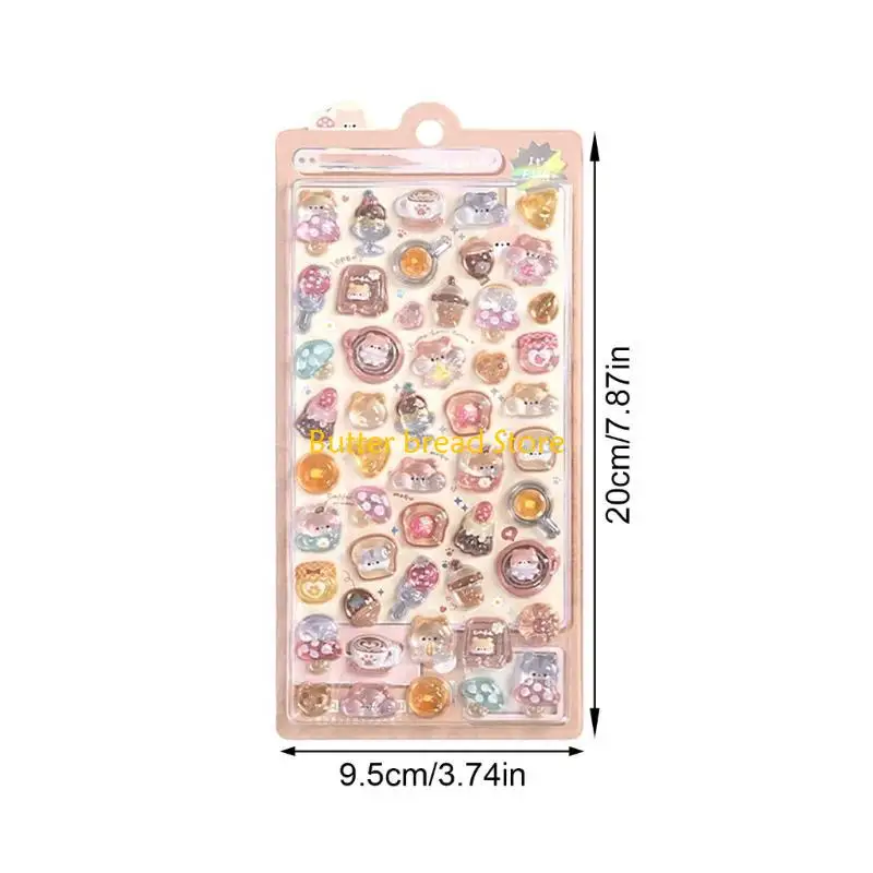 W89C Animal Decorative PVC Sticker Kids Motivational Sticker for Water Bottle Notebook Journal Planner Scrapbooking