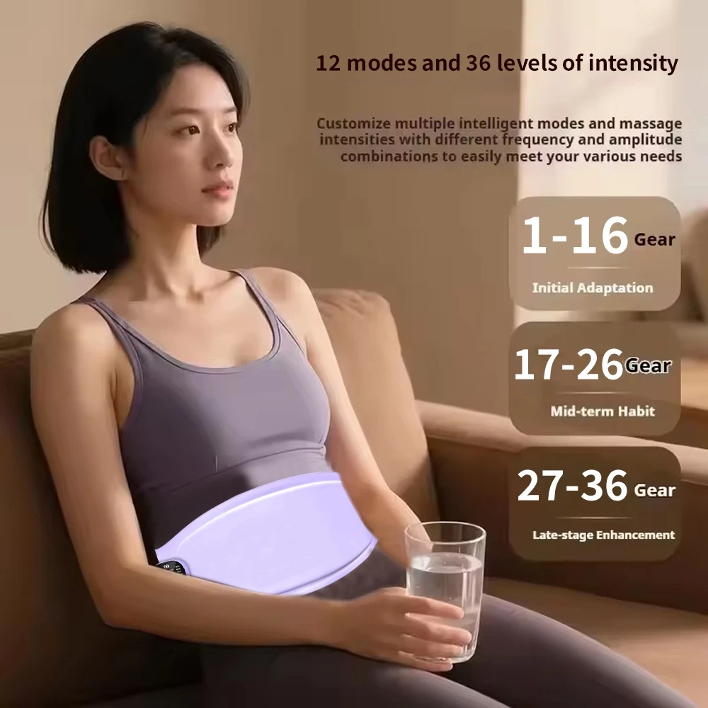 

Массажер для поясницы с подогревом для облегчения менструальных болей - Портативный EMS-пояс для коррекции фигуры и ухода за спиной для женщин