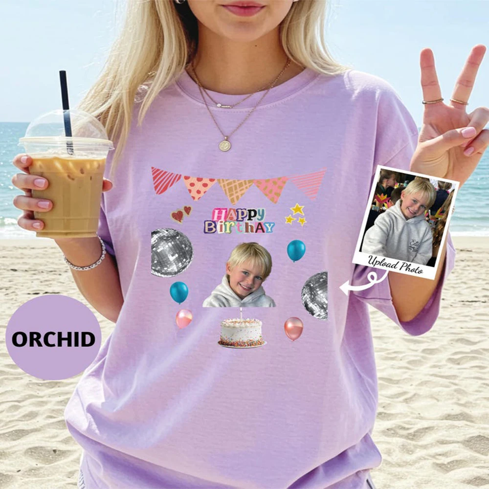 Birthday Crew Photo Shirt Custom Birthday Party Tee Personalized Birthday Group Top Family Matching