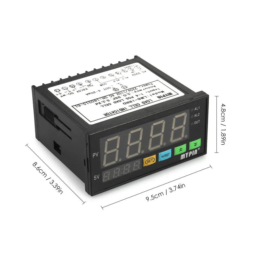 Digital LED Display Weighing Meter Load-cells Indicator 1-4 Load Cells Signals Input 2 Relay Alarm Output