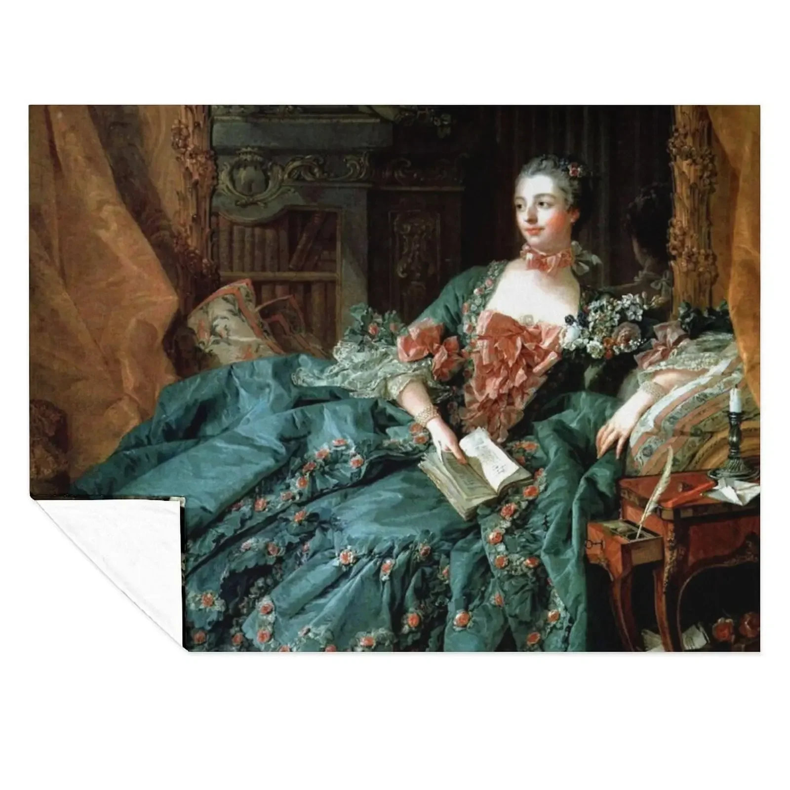 

Madame de Pompadour, by Boucher, Francois Throw Blanket Thins funny gift Vintage Decorative Beds Blankets