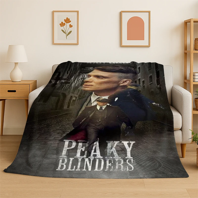 New Classic P-Peaky Blinders Tommy Shelby Flannel Throw Blanket,Warm Cozy Blanket for Bed,Sofa,Couch,Bedroom,Living Room,Office