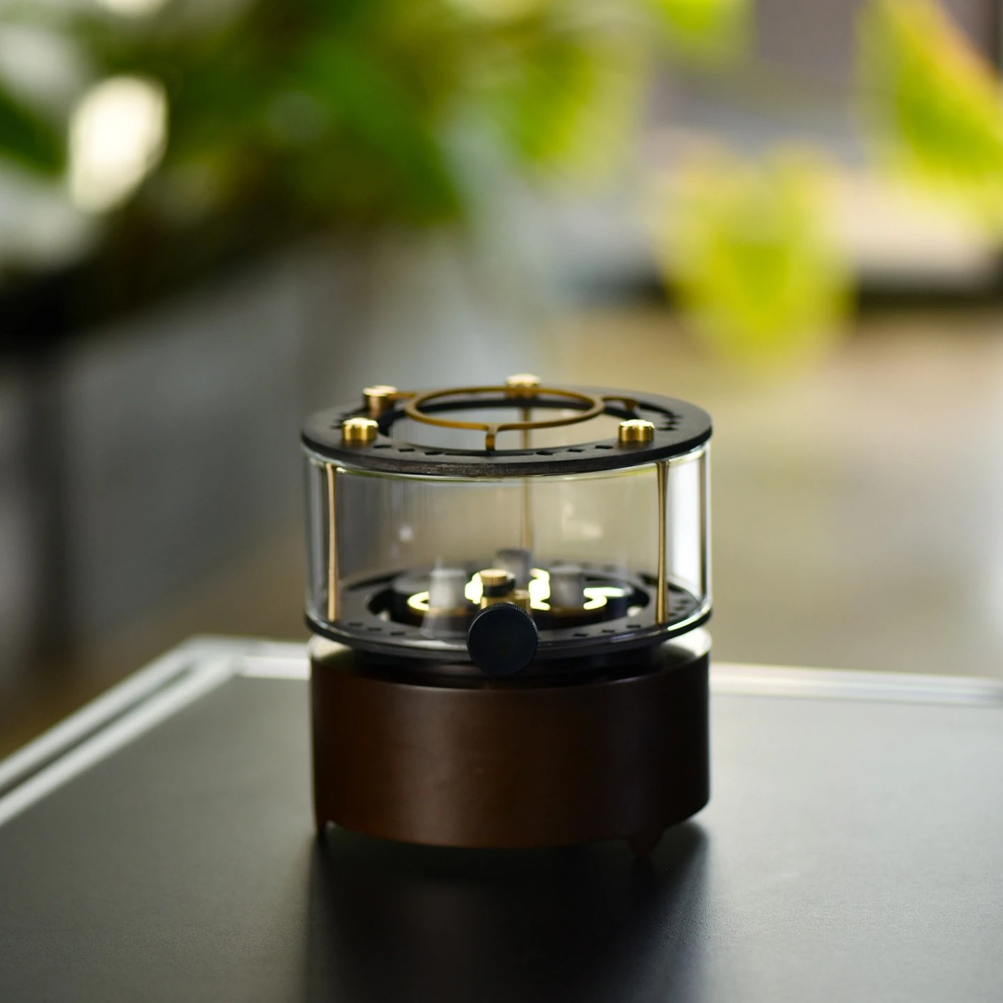 High-end Adjustable Firepower Large Copper Tea Stove Field Camping Three-head Firepower Tea Brewer