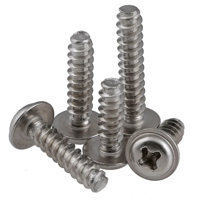 M1.7 ~ M4 304 Rvs Pwb Cross Pan Hoofd Met Wasmachine Platte Staart Zelftappende Schroeven Ronde Kop Phillips schroef