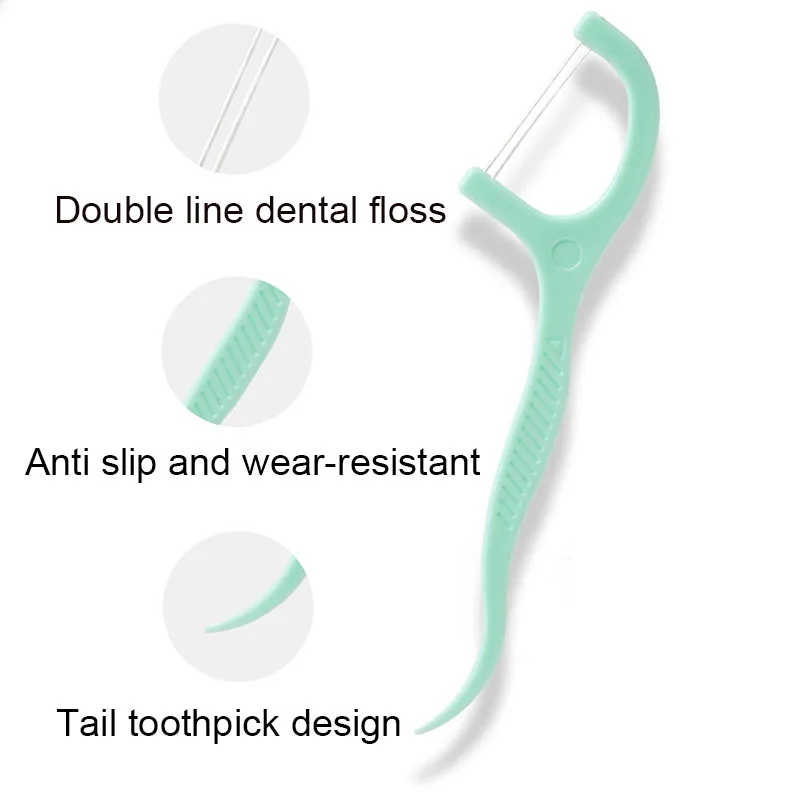 Doppia Linea Filo Interdentale Menta Arco Usa E Getta Design Portatile Pulizia Orale Stuzzicadenti Filo Interdentale Pick Carry-on Denti Per Adulti Igiene Orale