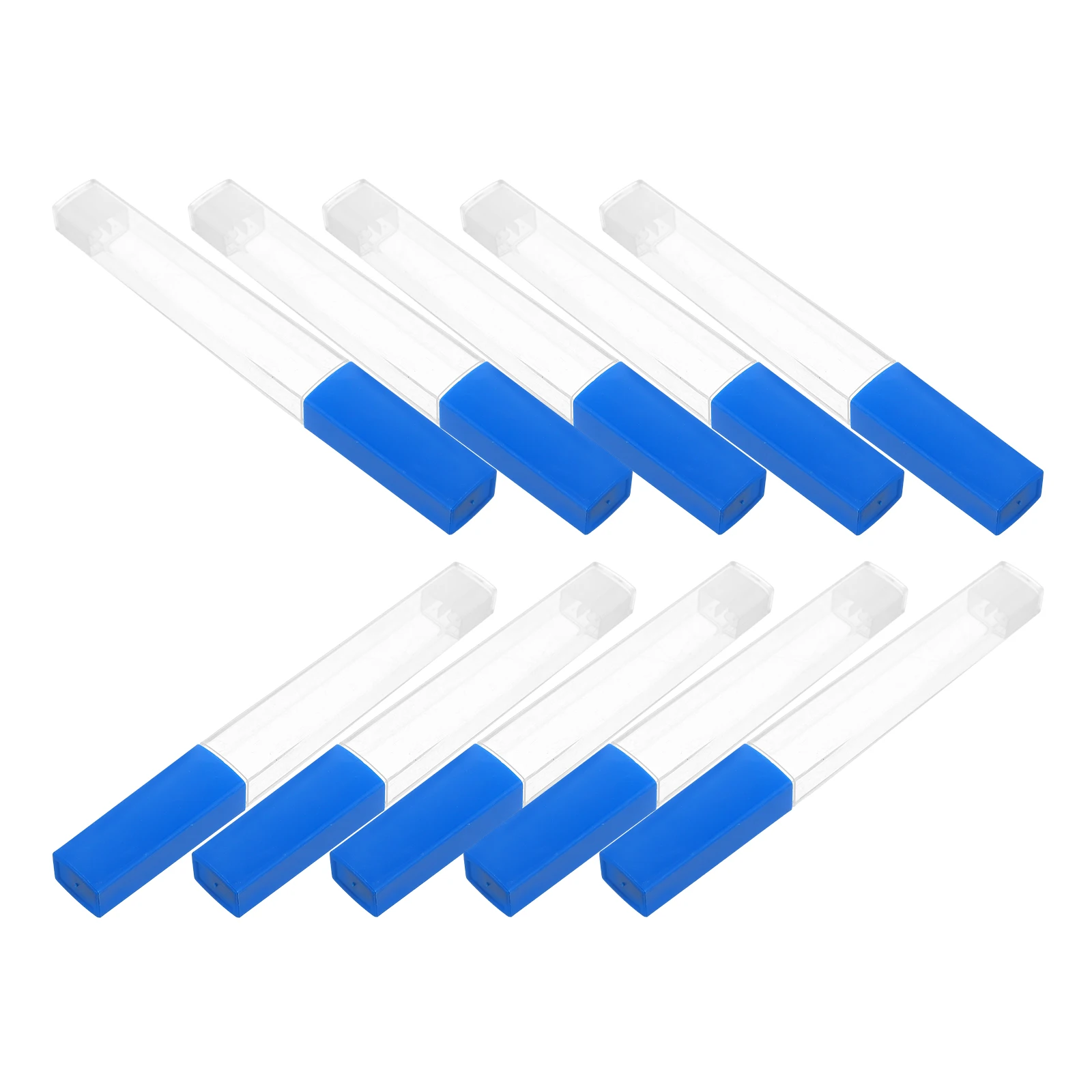 

10 Pcs Tic Thermometer Storage Tube Acupuncture Needle Holder Case Blue Plastic