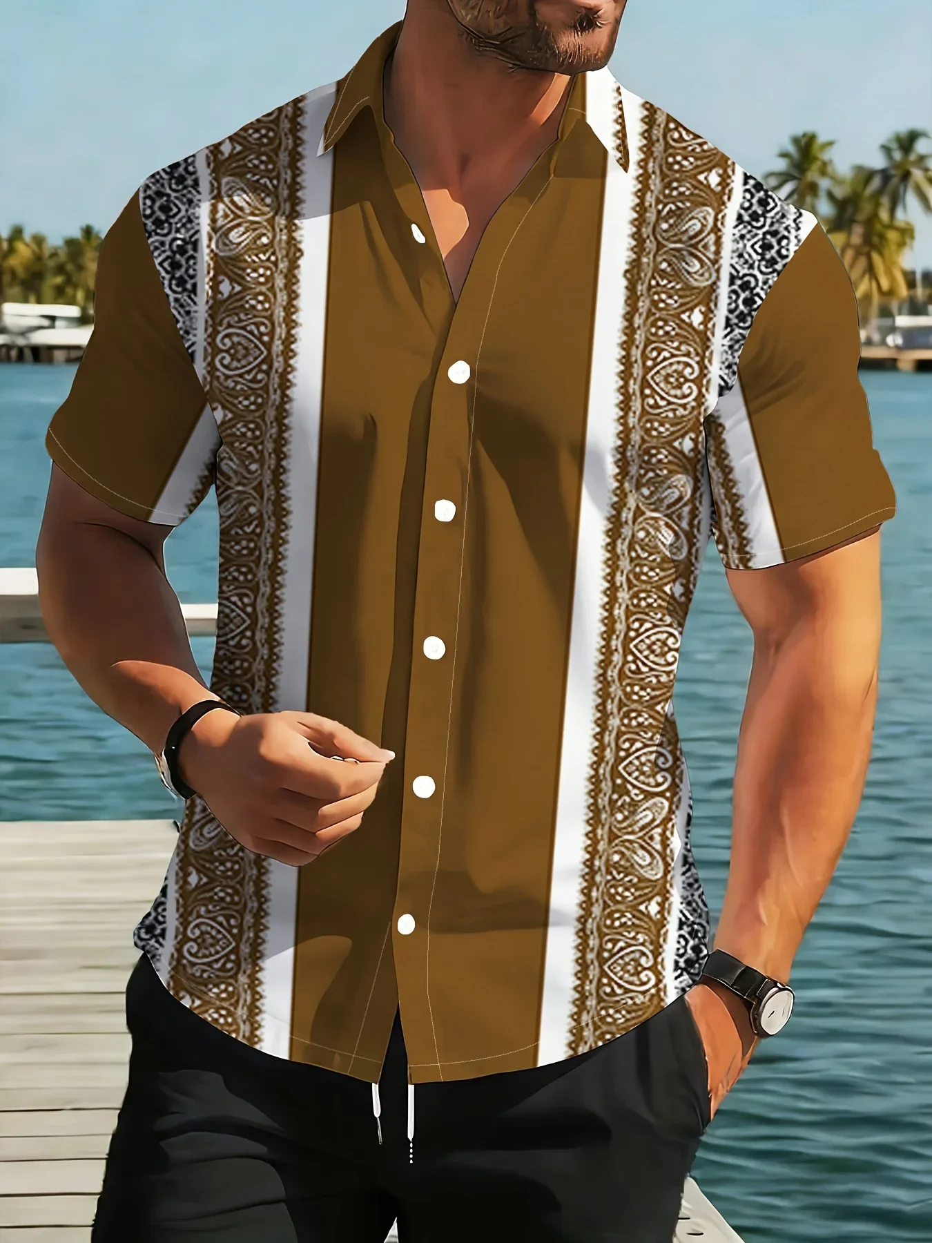

High Street Tropical Hawaiian Shirt For Men Summer Man Short Sleeve Loose Casual Streetwear Fashion Beach Outfits