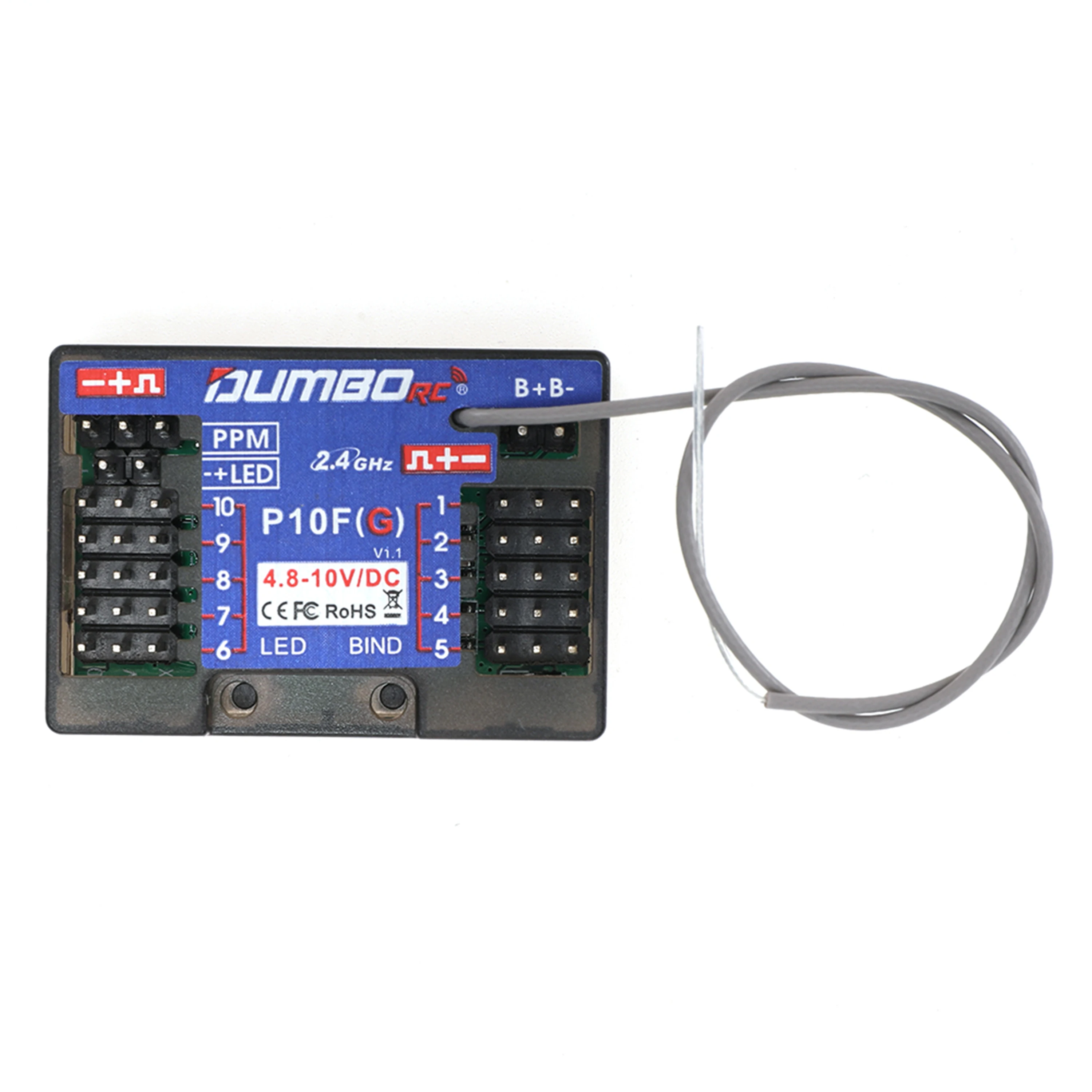 DUMBORC P6DC P10FG P4FMG P6FG MINI Empfänger 4CH 6CH 10CH 10 Kanal Gyro 4,8-10 V Spannung Rückkehr für X4 X6 DDF-350 RC Auto Boot