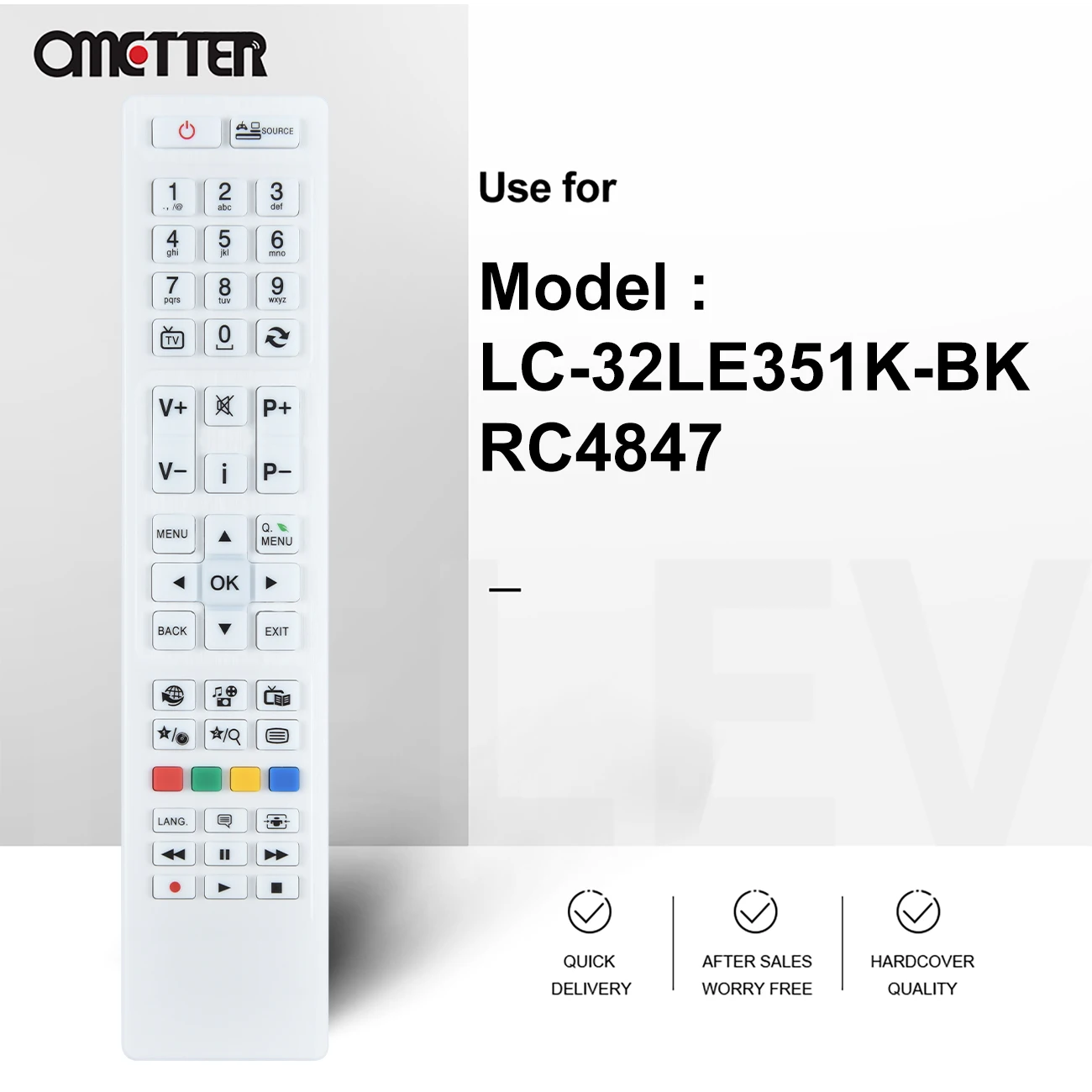 RC4847 For Sharp TV Remote Control LC-42LE756EN 42LE758EN lc-32le350v LC-42LE759EN LC-32LE352E-BK 42LE761EN 42LE761K