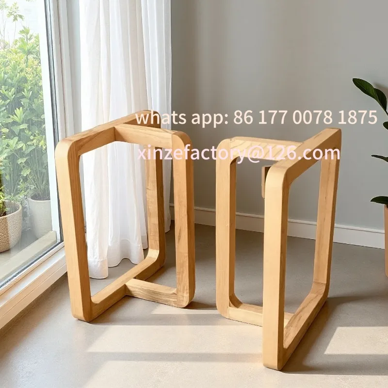 Customizable Solid Wood Table Base Scandinavian Triangular Legs
