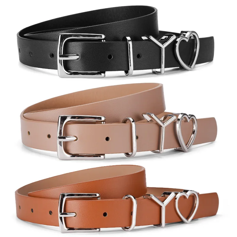 

Chic 2024 New! Women's Belt with IYO Silver Buckle. Inspired by Yingfeina. Adorable Heart Buckle Decor. Fashion Must-Have