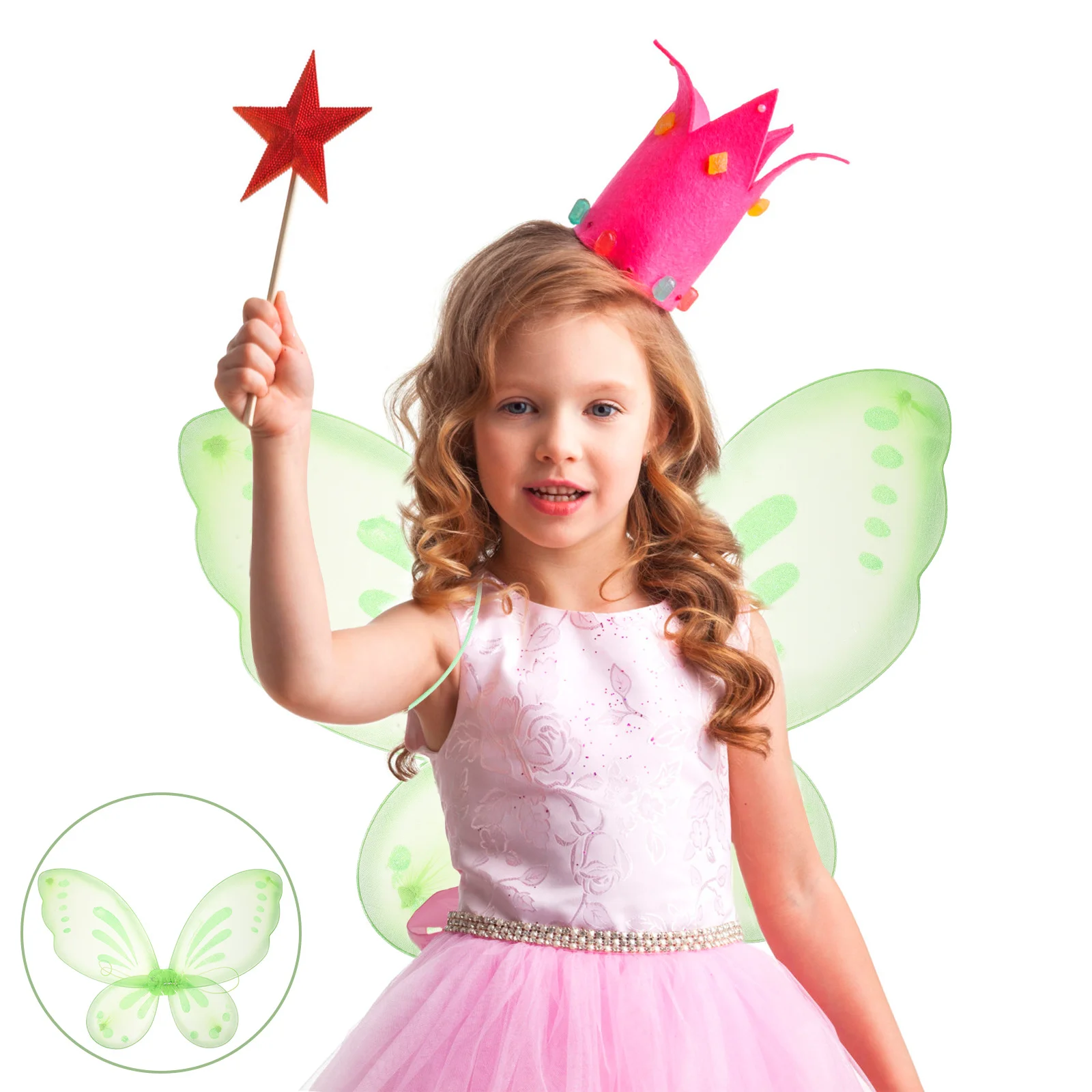 Little Girl Butterfly Wing Nylon Material Bright Color Lovely Butterfly Wing for Party Cosplay Dress Up Costume Accessory