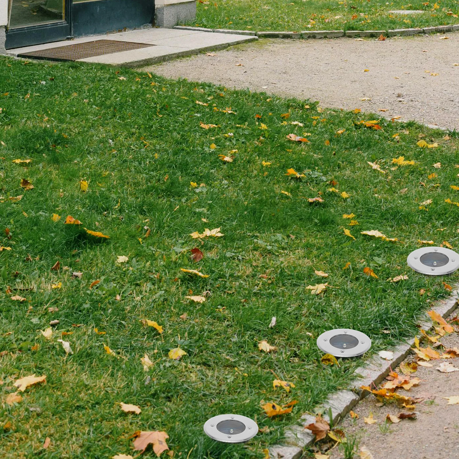 4pcs Solar Powered Ground Lights LED Lawn Light for Driveway Pathway Outdoor Yard Easy Installation Long Lasting