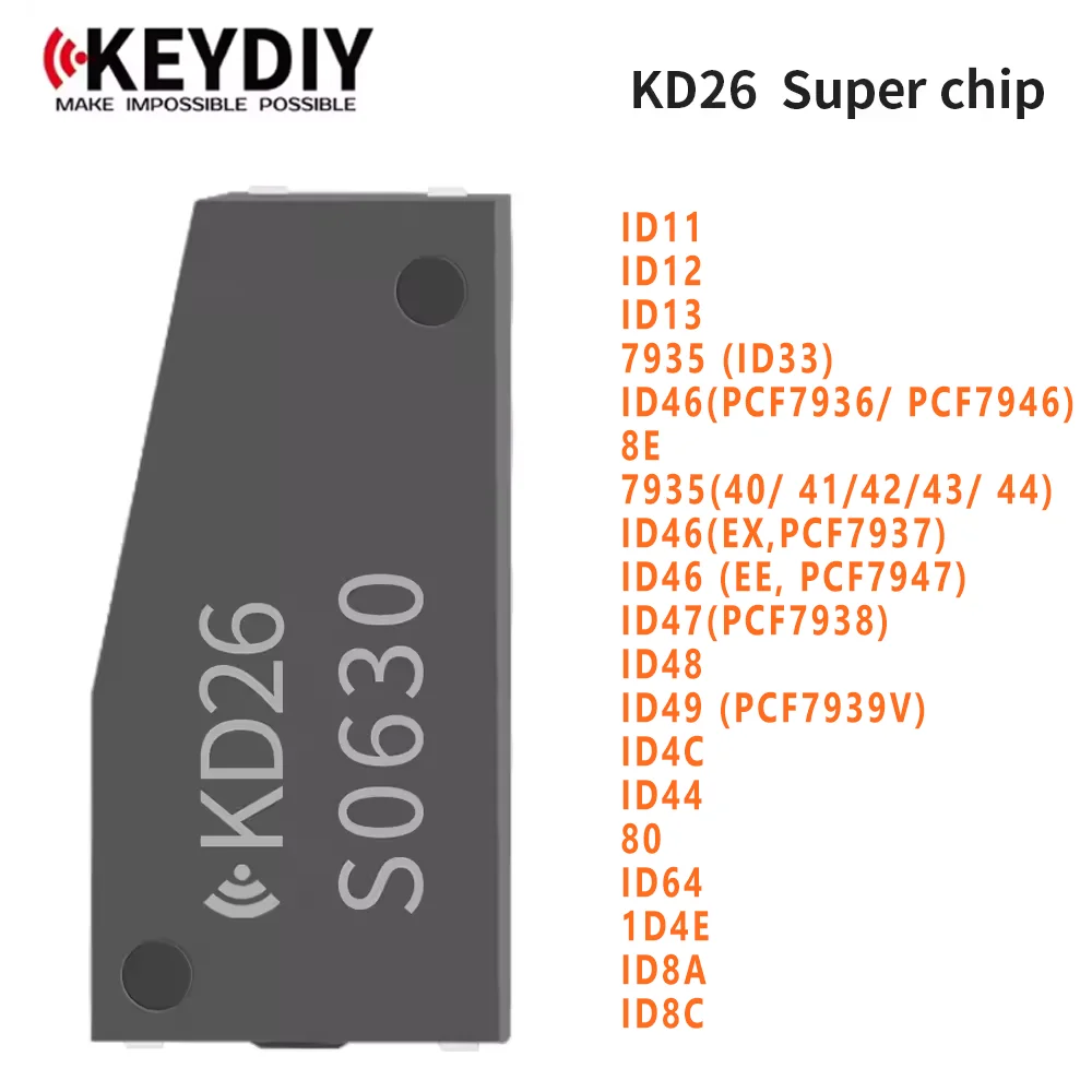 KEYDIY KD Super Chip D26 Support 7935(ID33) ID46 ID8E ID8A ID8C Support 96 Bit 48 Clone Work for KDX2 KD-MAX KD-X4