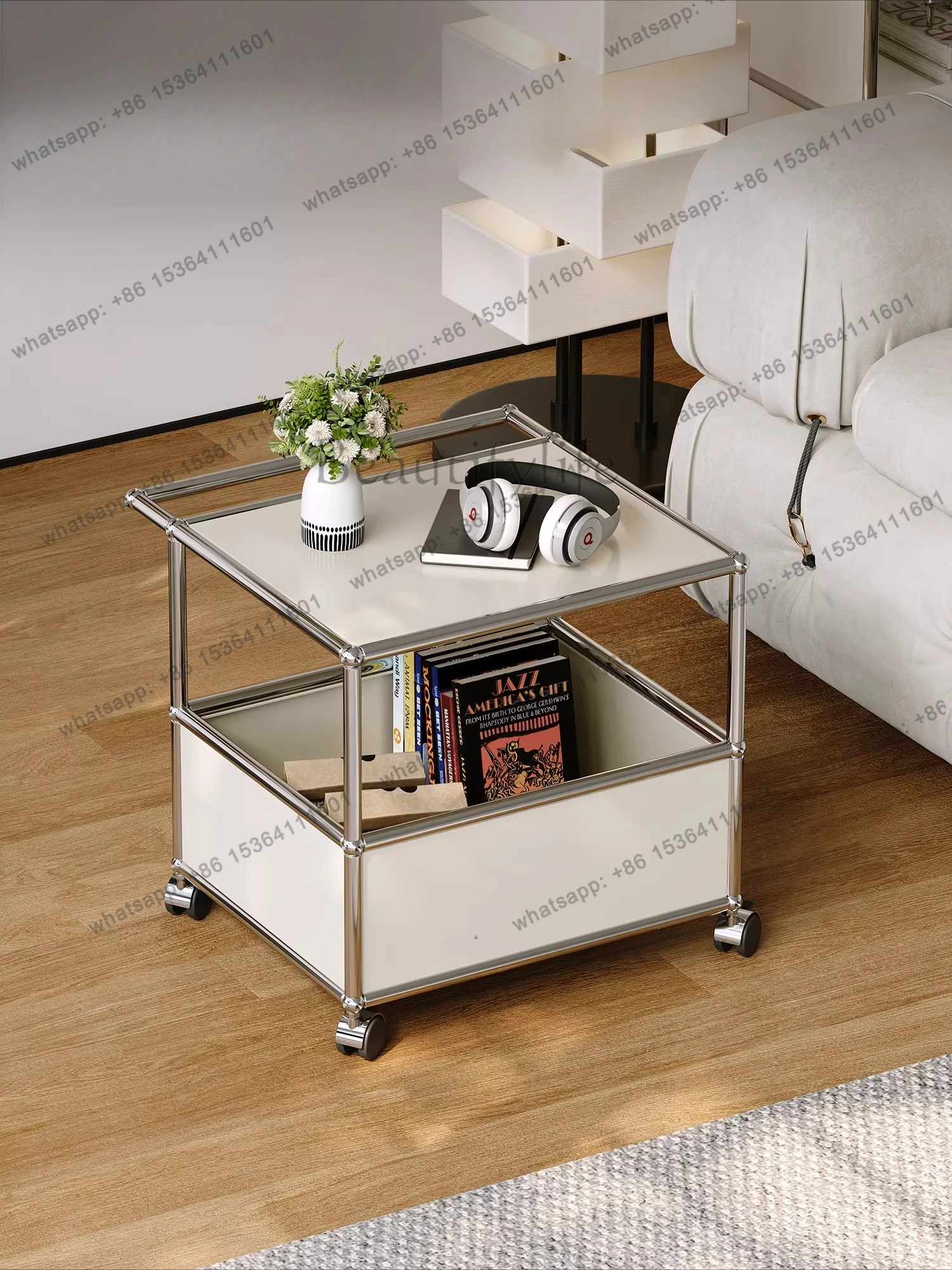 Best Seller Medieval Style Mobile Sofa Side Living Room Stainless Steel Trolley