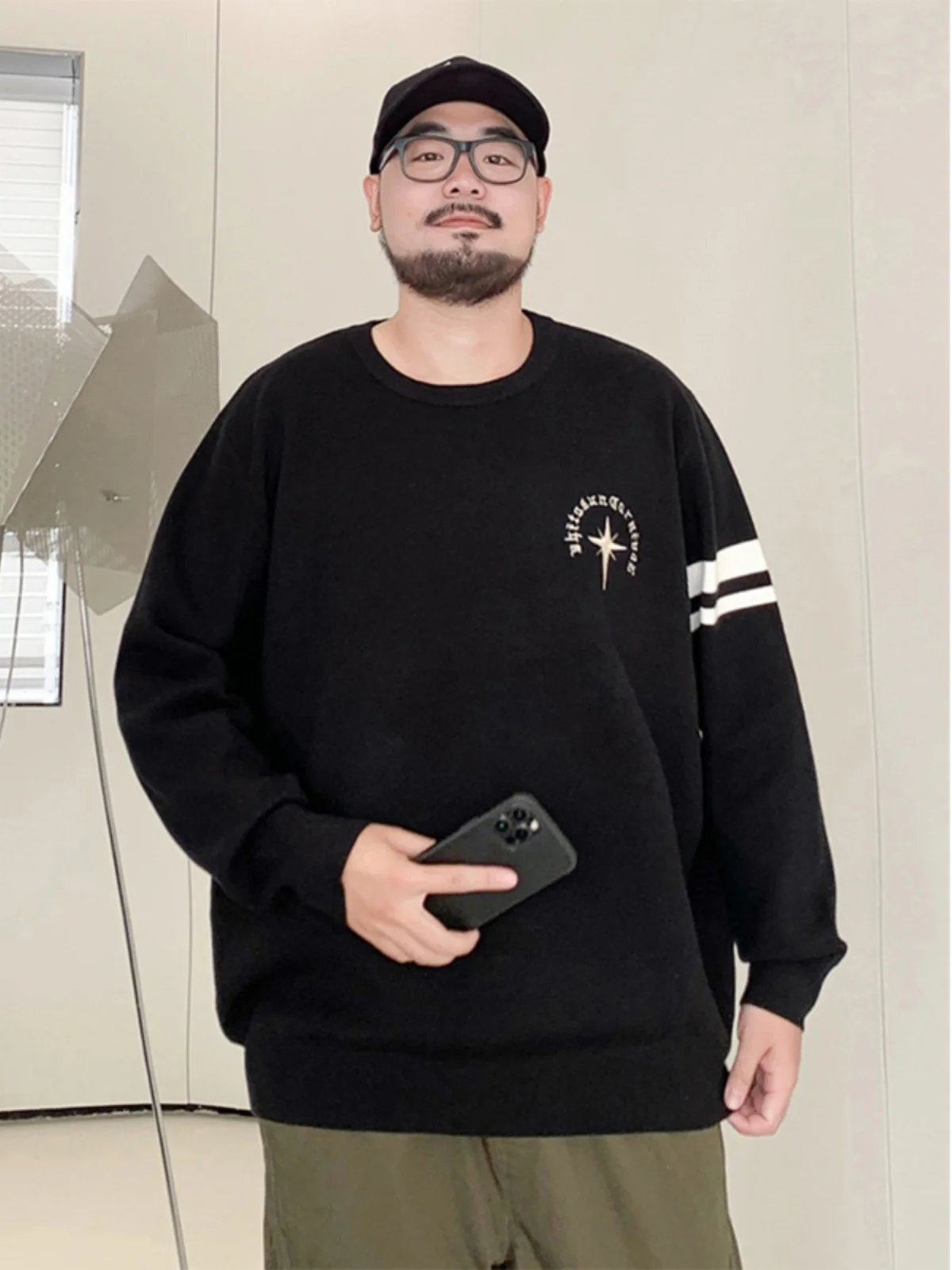 

Loose Fit round Ne Knitwear for Men Casual Sle plus Size Autumn Winter Sweater Comfortable Breathable Faionable Streetwear