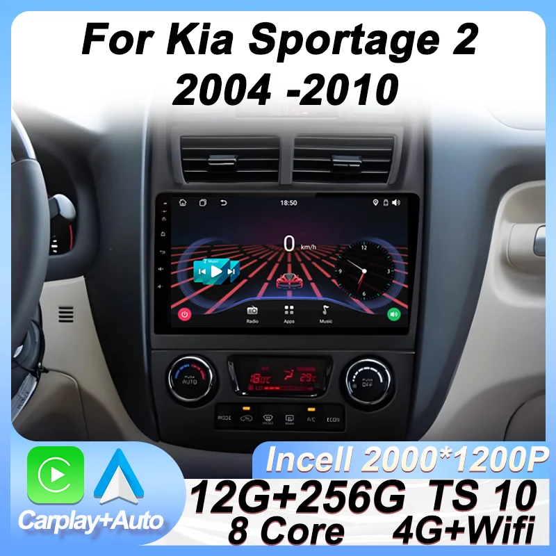 

Stereo Head Unit Android For Kia Sportage 2 2004 2005 2006 2007-2010 GPS Navigation Intelligent System Carplay 8 Core RDS 5G